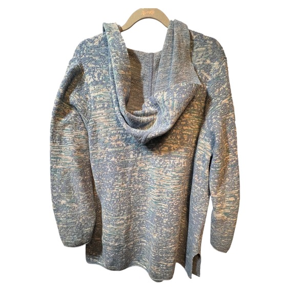 Pure Jill Hooded Open Front Cardigan Pockets‎ Blue Knit Sweater 1X J.JILL - Picture 2 of 12